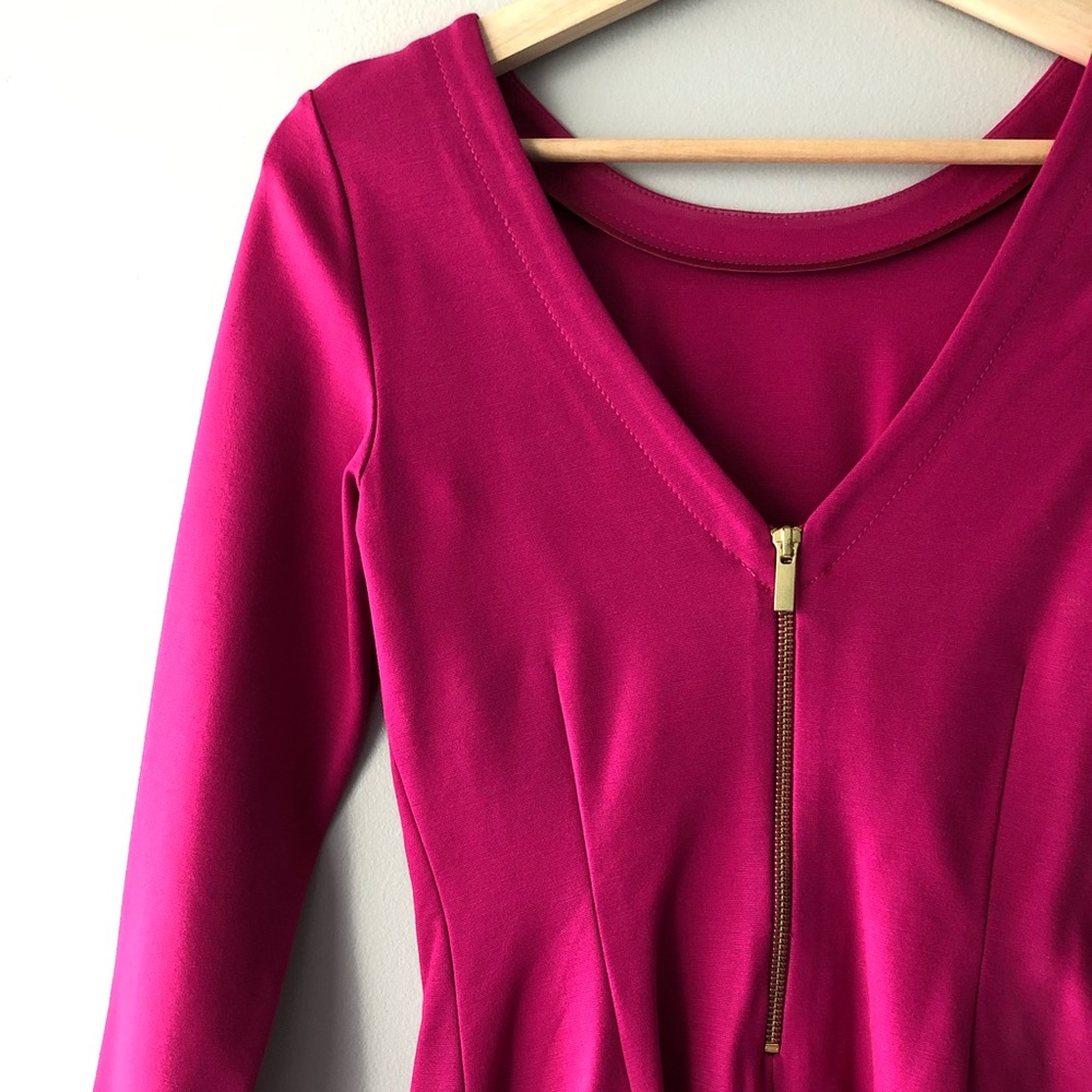 Fuchsia colored dress with back zip